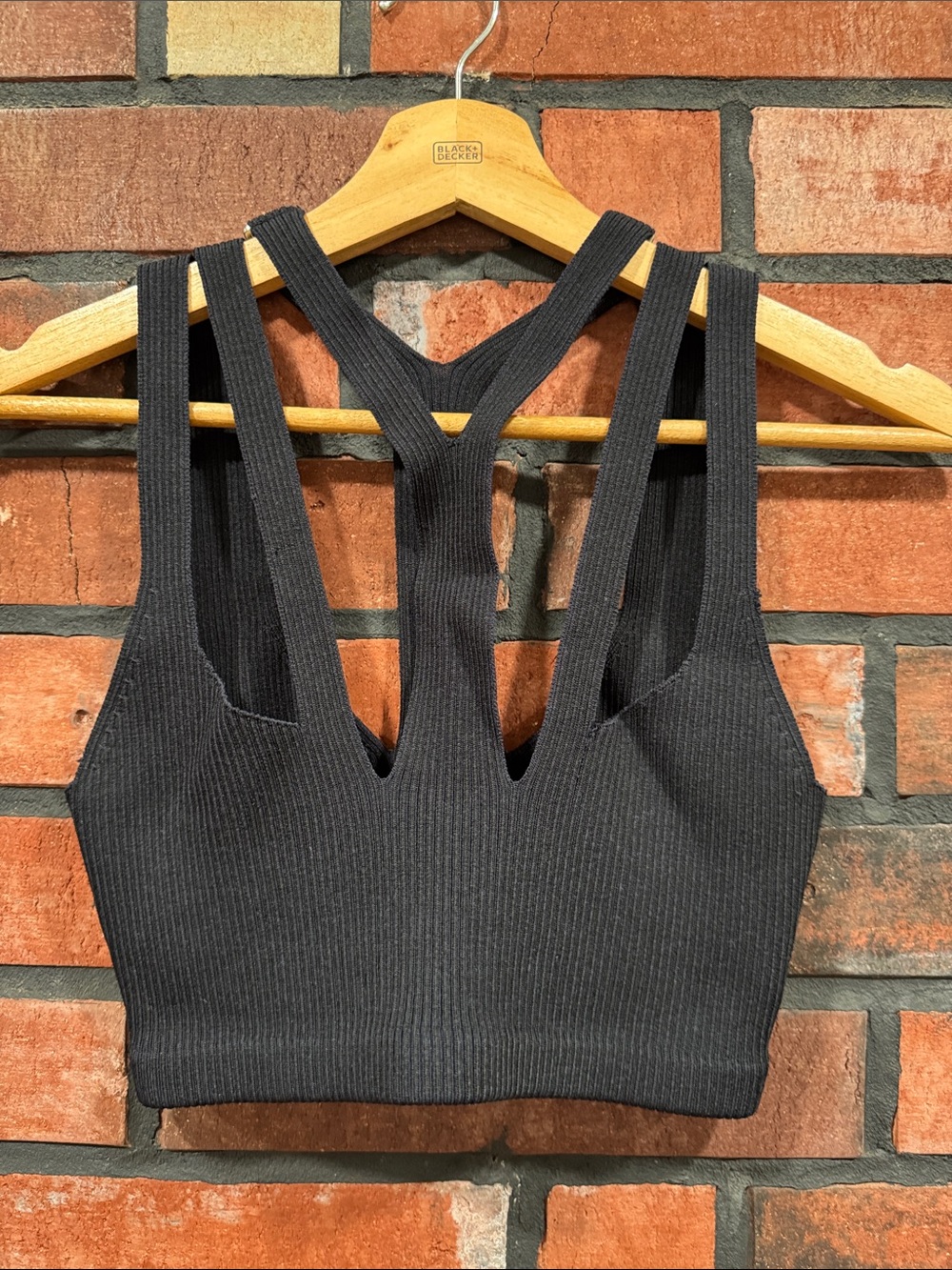 Dion Lee knit top 
Black Ribbed Crop Top
